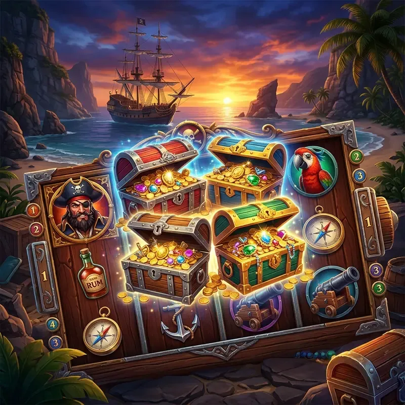 4 Pirate Chests also searched as